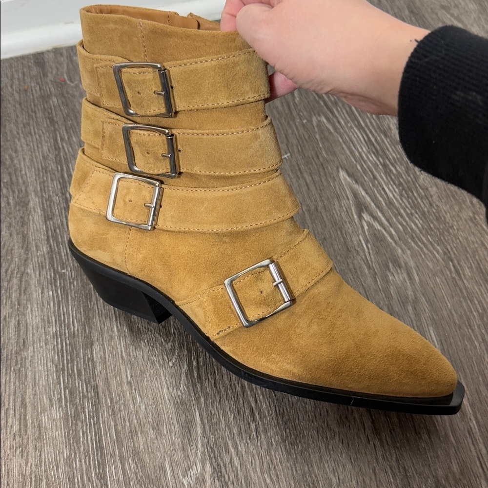 ALOHAS Eras Suede Tan Leather Ankle Boots - Picture 10 of 13